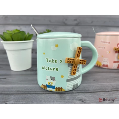 Керамическая чашка "Holland mill" небесная