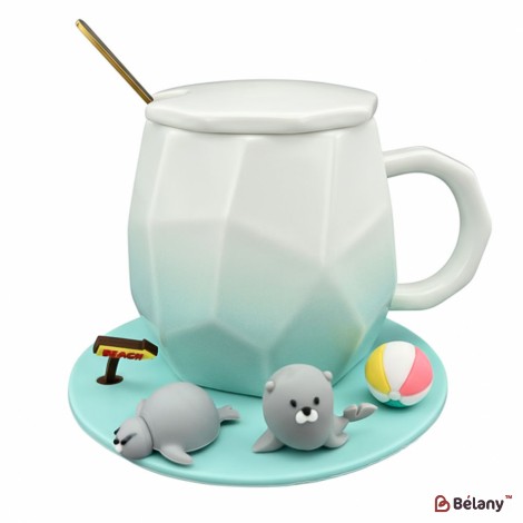 Керамічна чашка "Summer Time" аквамарин