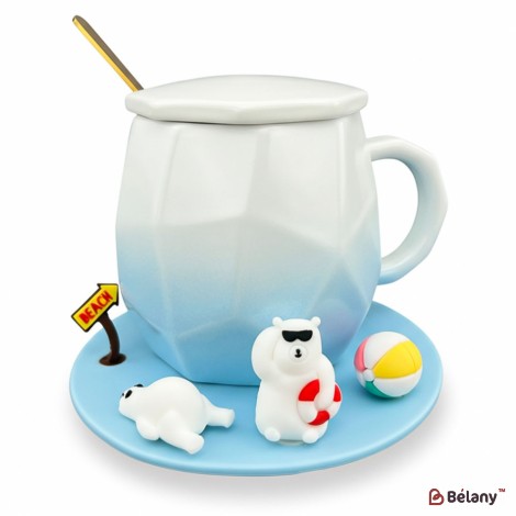 Керамическая чашка "Summer Time" голубая