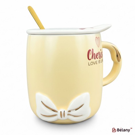 Керамическая чашка "Beauty Ribbon" кремовая