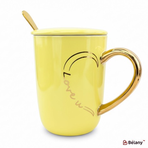 Керамическая чашка "Half Heart" желтая
