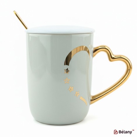 Керамическая чашка "Half Heart" серая