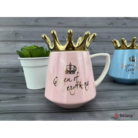 Керамическая чашка "Queen of everything" розовая