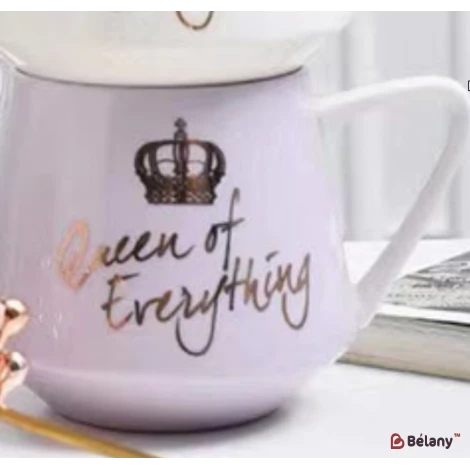 Керамическая чашка "Queen of everything" лиловая