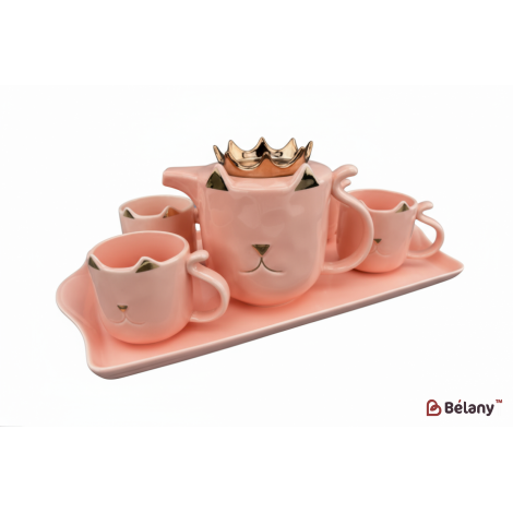 Чайный набор "King cat" розовый