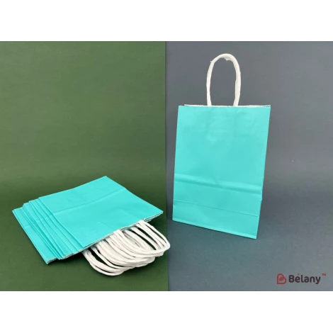 Крафтовые пакеты "Just color L" голубые