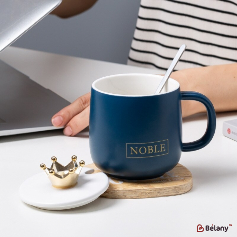Керамическая чашка "Crown" синяя