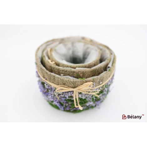 Набір кашпо "Forest" з міловиною фіолетовий - Фото