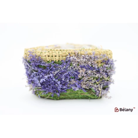 Набір Кашпо у формі серця "Forest" фіолетовий з мішковиною. - Фото