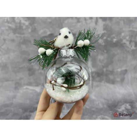 Елочная игрушка "Bird on glass ball"
