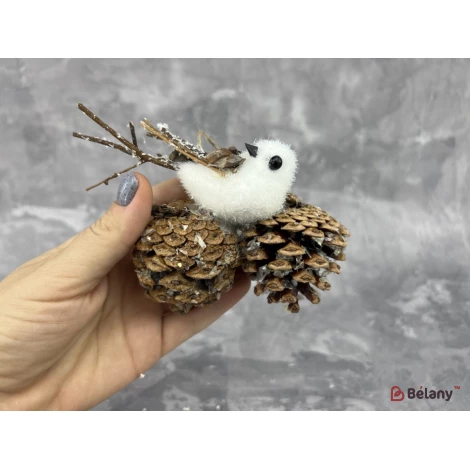 Елочная игрушка "Cones and bird"
