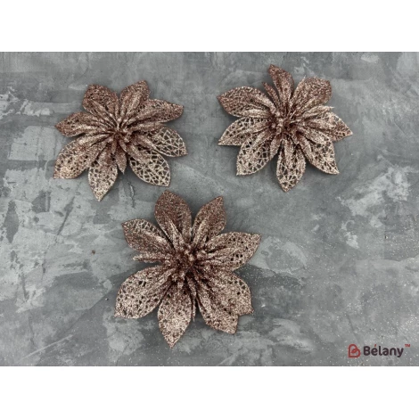 Новогодний декор "Flower Glitter" пудра