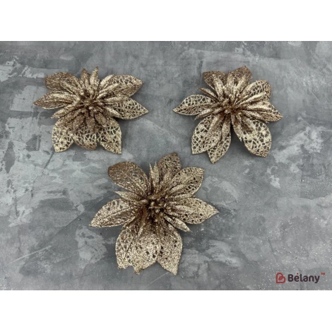 Новогодний декор "Flower" бронза