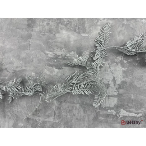 Гілка для декору "Long leafs" срібло