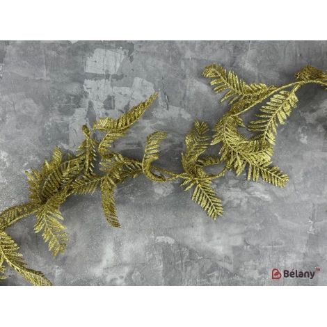 Гілка для декору "Long leafs" золото