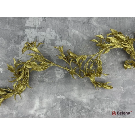Гілка для декору "Long flowers" золото