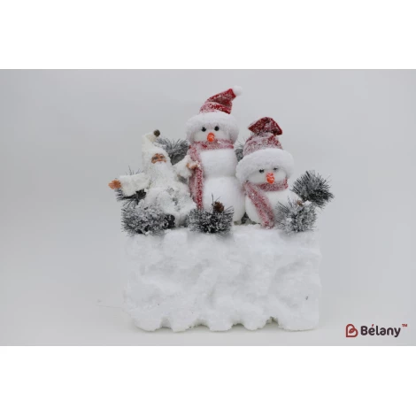 Два снеговика и Дед Мороз - Фото