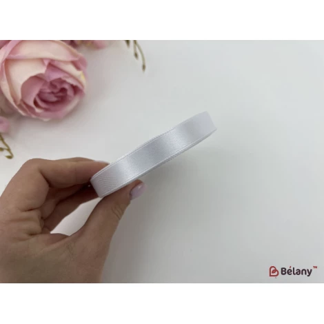 Атласна стрічка "Slender" white - Фото