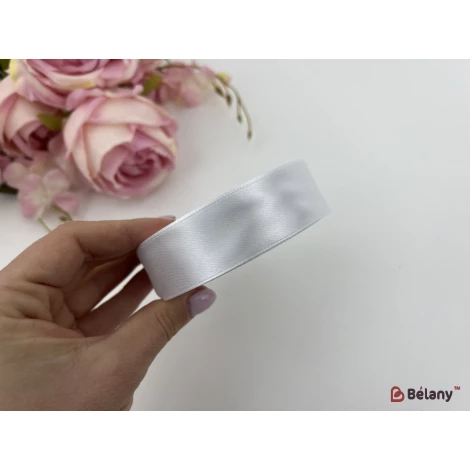 Атласна стрічка "Usual" white - Фото