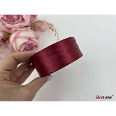 Атласна стрічка "Broad" Burgundy - Фото