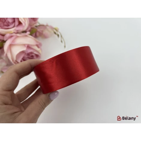Атласна стрічка "Broad" red - Фото