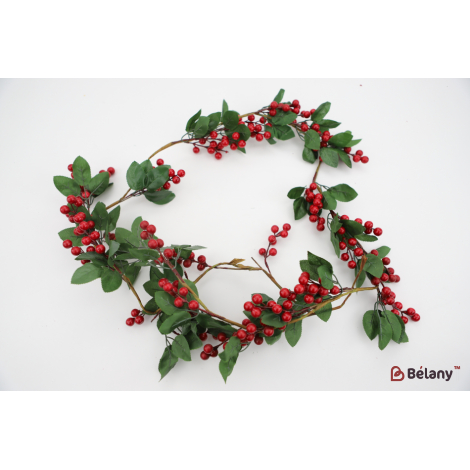 Свисающая ветка с ягодами шиповника и зеленью