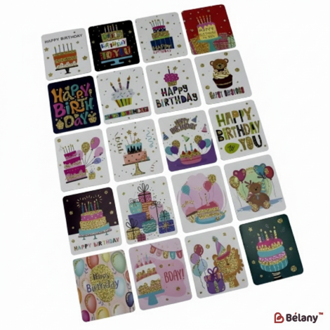 Мини-открытки "Birthday 2.0" (140 штук микс)