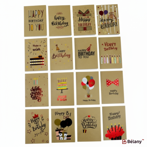 Мини-открытки "Birthday craft" (128 штук микс)