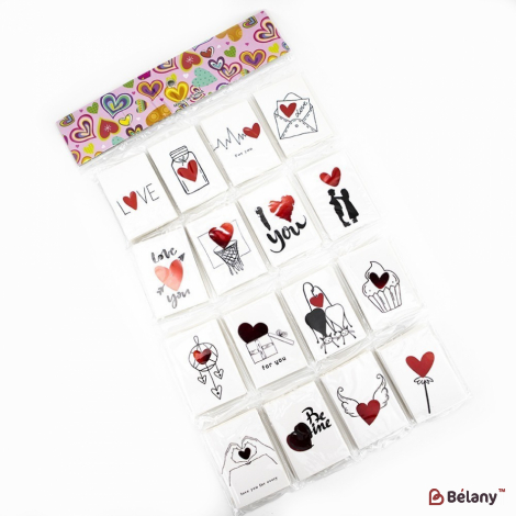 Міні-листівки "Red hearts" (128 штук мікс)