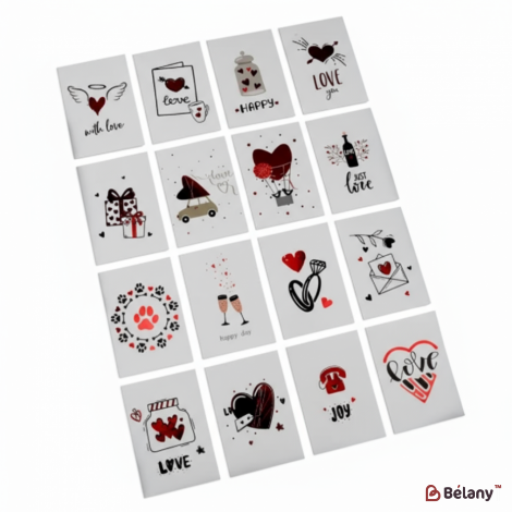 Міні-листівки "Fly hearts" (128 штук мікс)