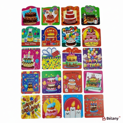Міні-листівки "Cake and candle" (140 штук мікс)