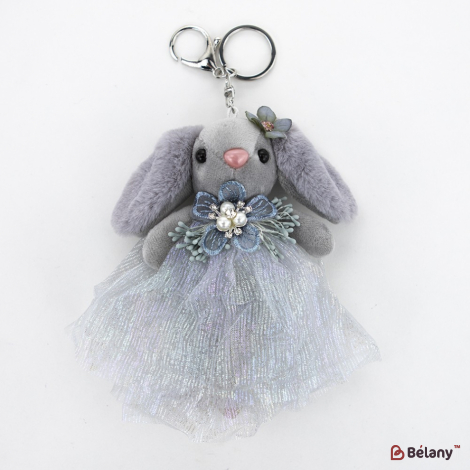 Брелок "Beauty bunny" серый