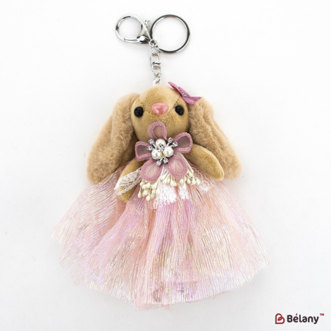 Брелок "Beauty bunny" бежевый