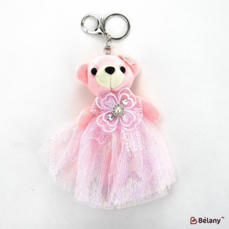 Брелок "Bear in a skirt" розовый
