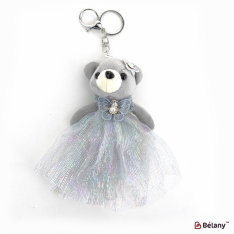 Брелок "Bear in a skirt" серый