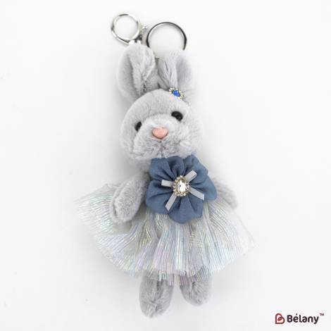 Брелок "Fluffy bunny" серый