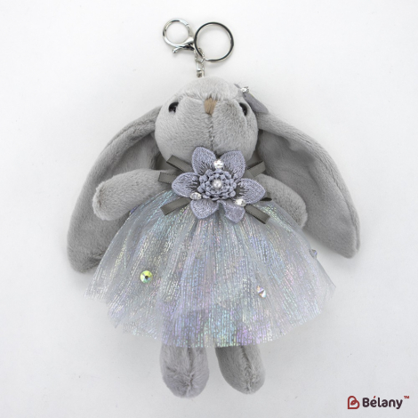 Брелок "Bunny bow and skirt" сірий