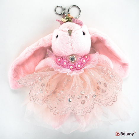 Брелок "Bunny flowery" розовый