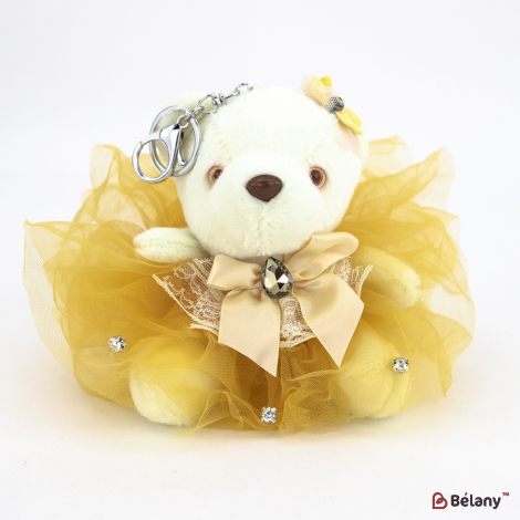 Брелок "Bear and big bow" белый