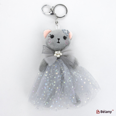 Брелок "Kitty" серый