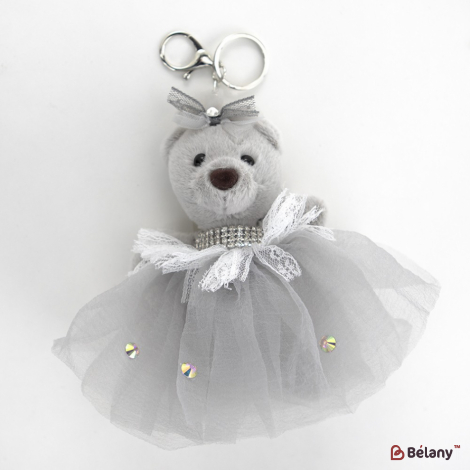 Брелок "Miss bear" серый
