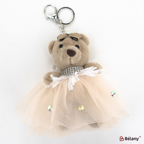 Брелок "Miss bear" бежевый