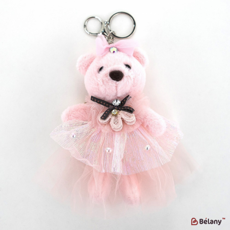 Брелок "Bear in skirt" розовый