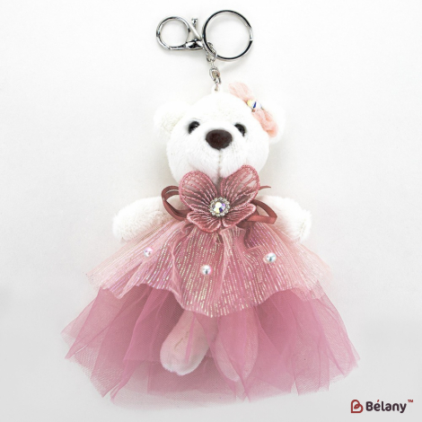 Брелок "Bear in skirt" белый