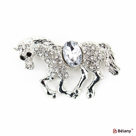 Брошь "Horse and gem"