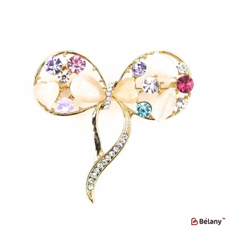 Брошь "Bow and gem"
