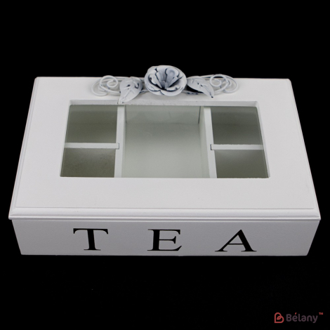 Чайниця дерев'яна "Rose" біла