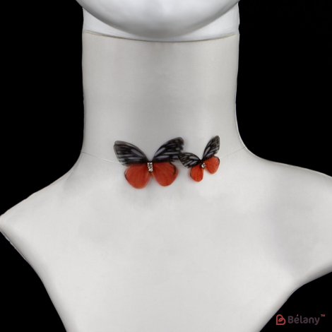 Чокер "Butterfly red and black"