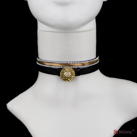Чокер "Gold medallion" черный