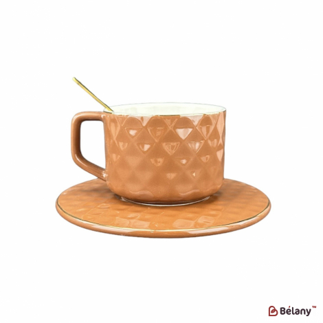 Керамическая чашка "Honeycomb" коричневая